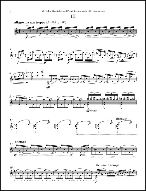 Bagatelles and Finale for Solo Violin