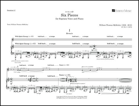 Six Pieces for Soprano & Piano
