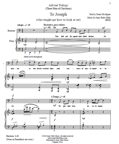 Advent Trilogy (Three Men of Christmas) for Baritone & Piano