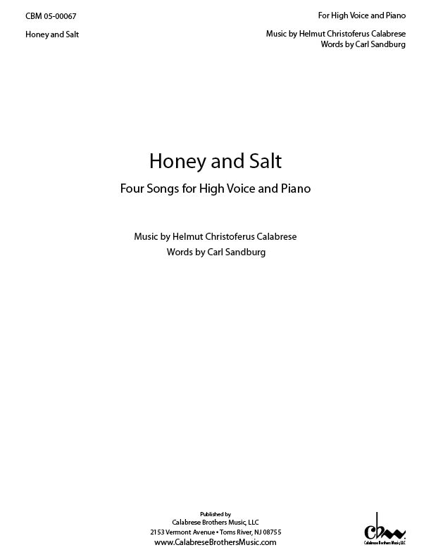 Honey and Salt for Voice & Piano (or Guitar)