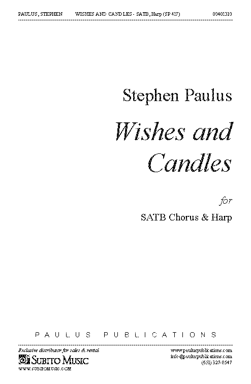 Wishes and Candles for SATB Chorus & Harp - Click Image to Close