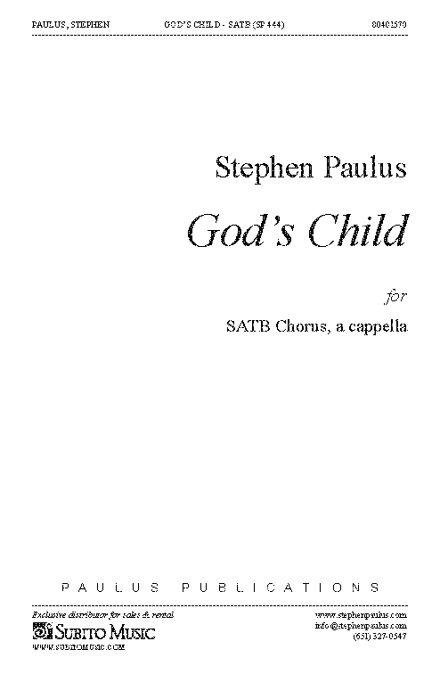 God's Child for SATB Chorus, a cappella