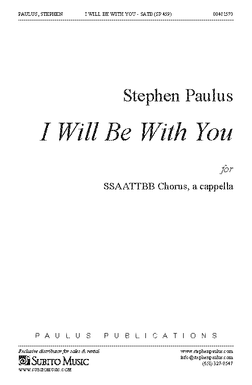 I Will Be With You for SSAATTBB, a cappella