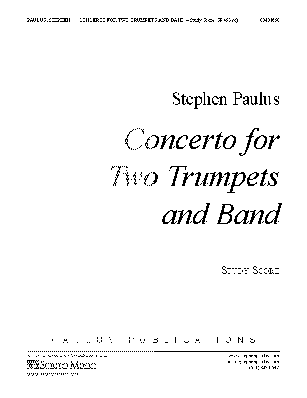 Concerto for Two Trumpets & Band (score)