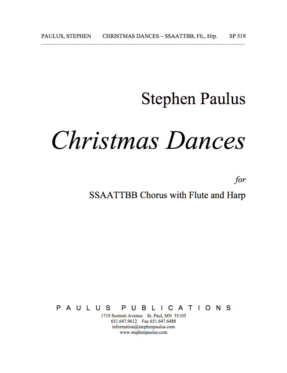 Christmas Dances for SSAATTBB Chorus, Flute & Harp