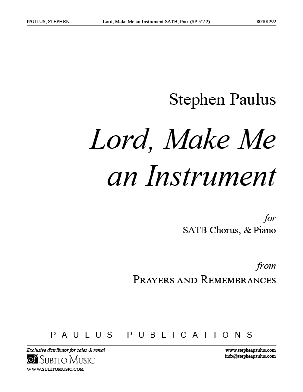 Lord, Make Me an Instrument for SATB Chorus & Piano