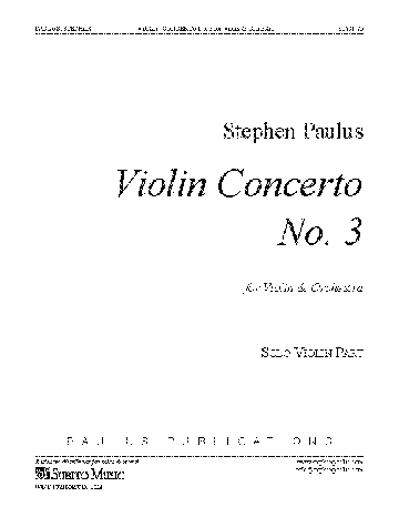 Violin Concerto No. 3 (solo part) for Violin & Orchestra