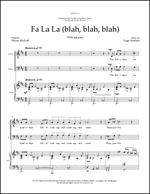 Fa la la (Blah blah blah) for TTBB & piano