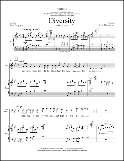 Diversity for TTBB & piano