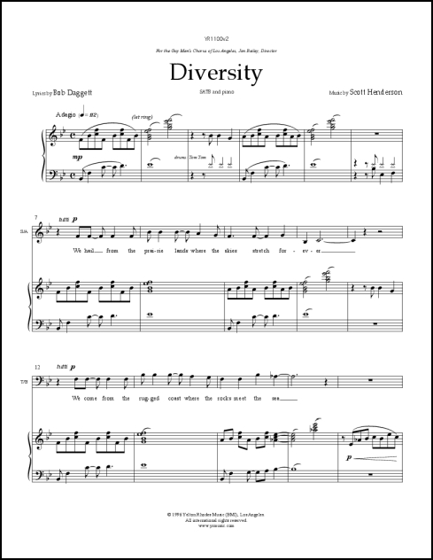 Diversity for SATB & piano