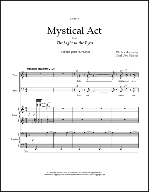Mystical Act for TTBB & piano 4-hands