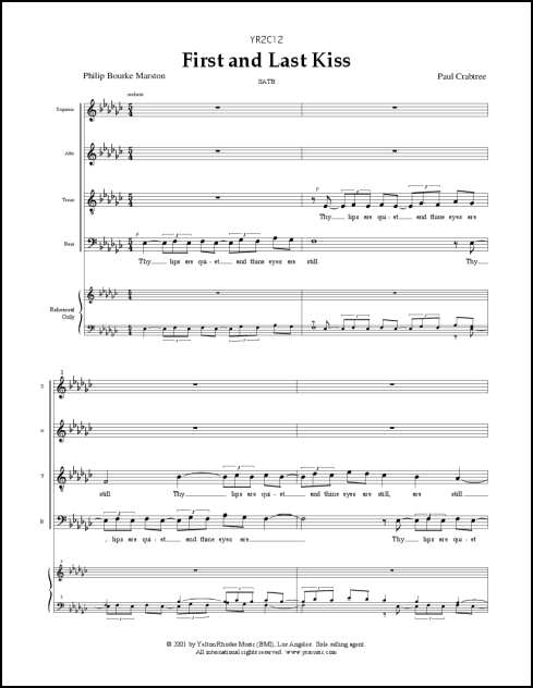 First and Last Kiss for SATB, a cappella