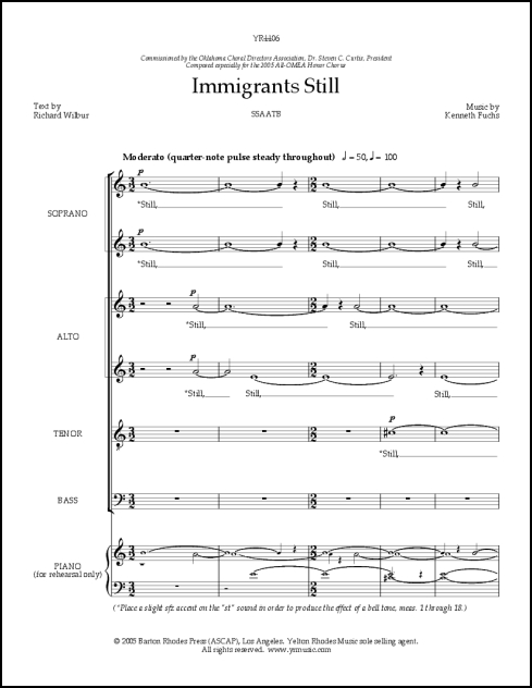 Immigrants Still for SSAATB, a cappella