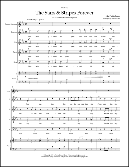 Stars and Stripes Forever, The for SATB, a cappella
