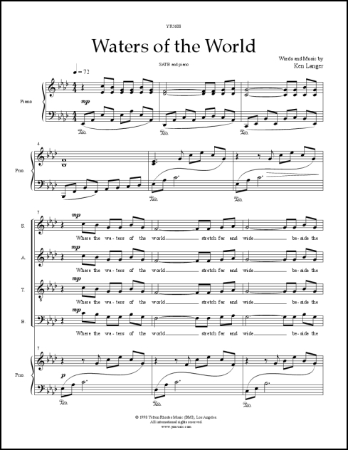 Waters of the World for SATB & piano