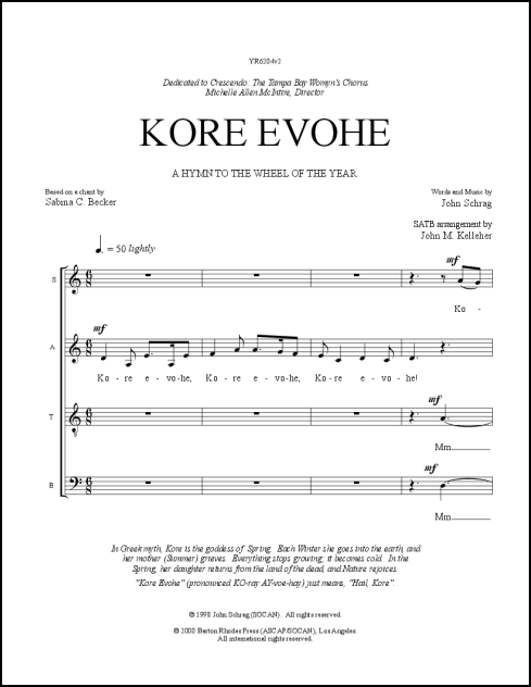 Kore Evohe for SATB, a cappella
