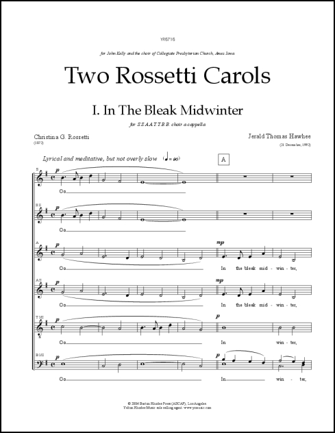 Two Rossetti Carols for SSAATTBB