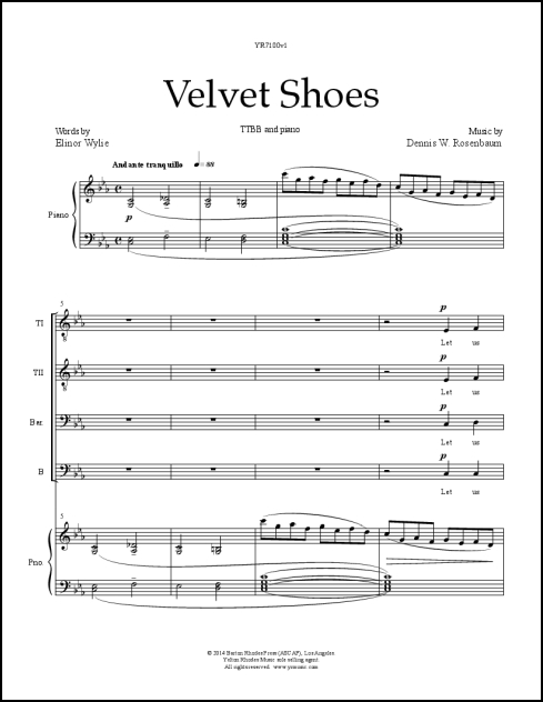 Velvet Shoes for TTBB & piano