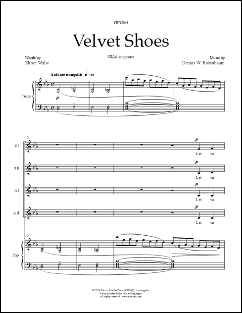 Velvet Shoes for SSAA & piano
