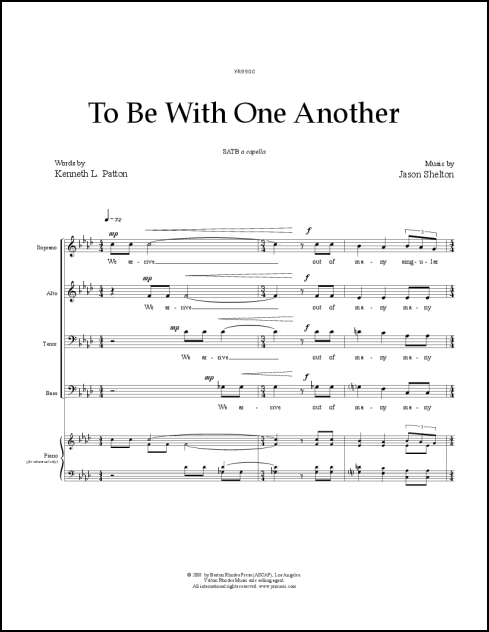 To Be With One Another for SATB, soprano solo