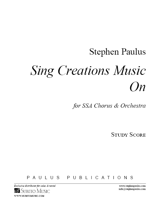 Sing Creations Music On for SSA Chorus & Orchestra - Click Image to Close