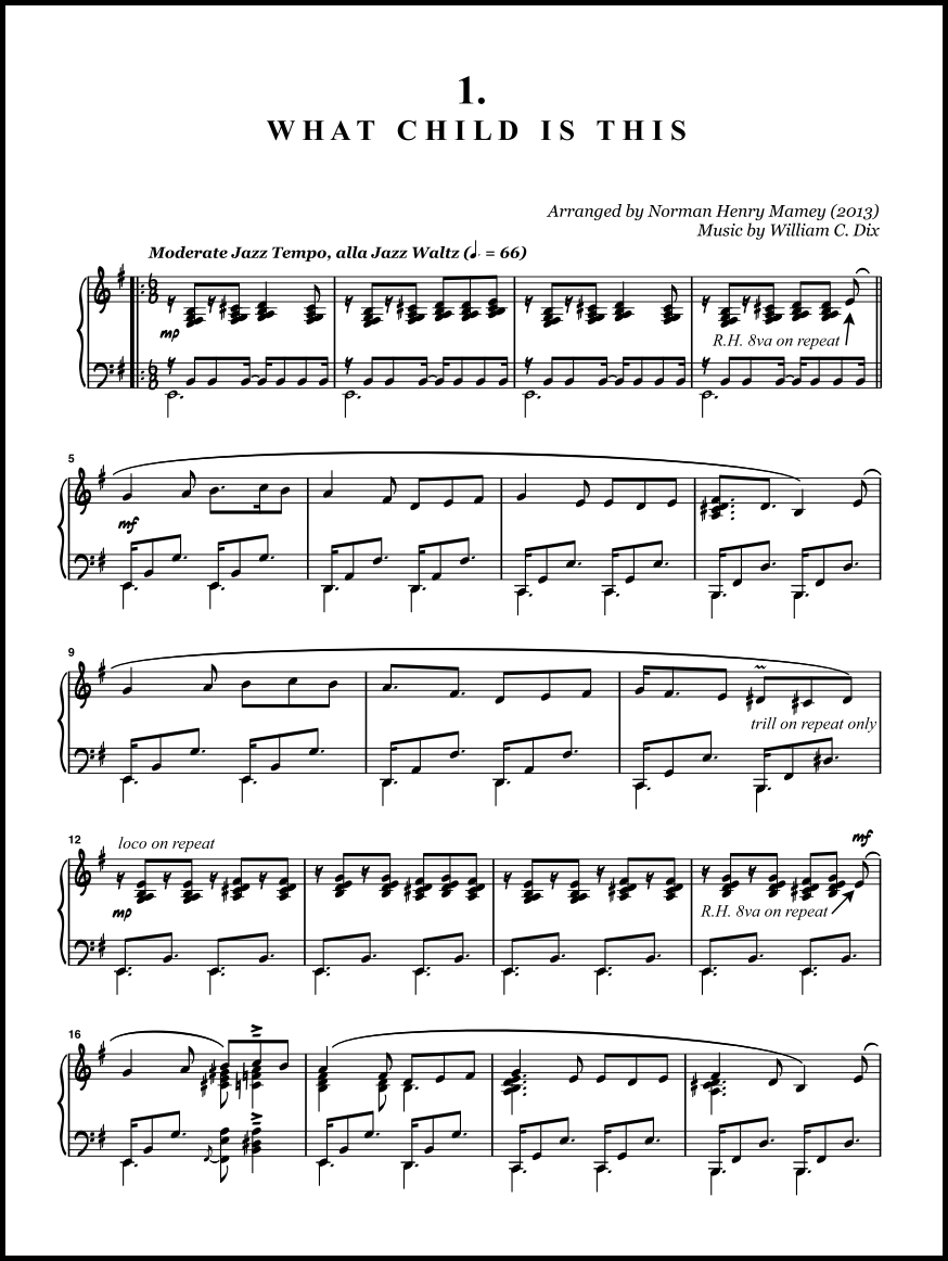 A Jazz Pianist's Christmas (BachScholar Edition Vol. 54) for Piano - Click Image to Close