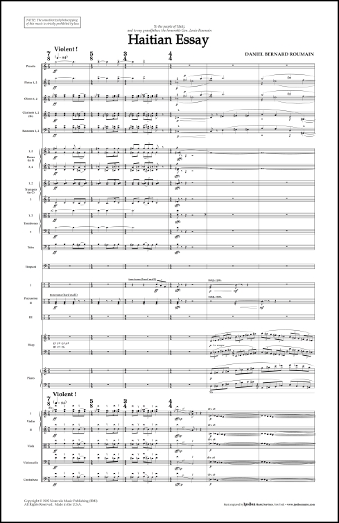 Haitian Essay for orchestra - Click Image to Close