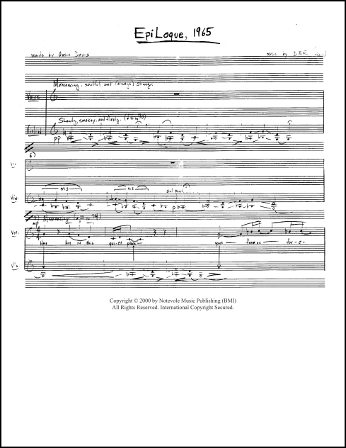Epilogue, 1965 for voice & violin - Click Image to Close