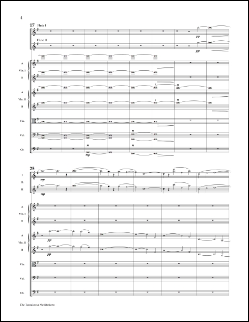Tuskaloosa Meditations for solo trumpet, 2 flutes & strings