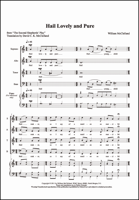 Hail Lovely and Pure for SATB Chorus, a cappella - Click Image to Close