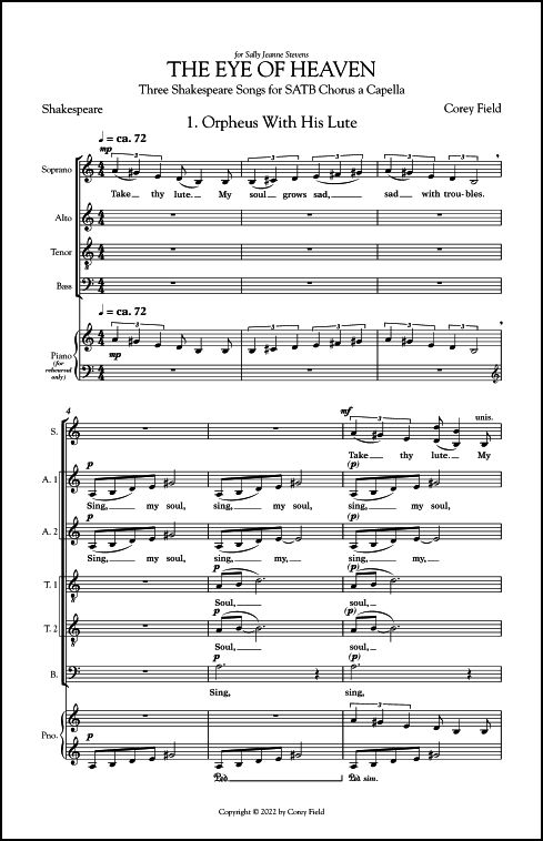 The Eye of Heaven for SATB Chorus, a cappella - Click Image to Close