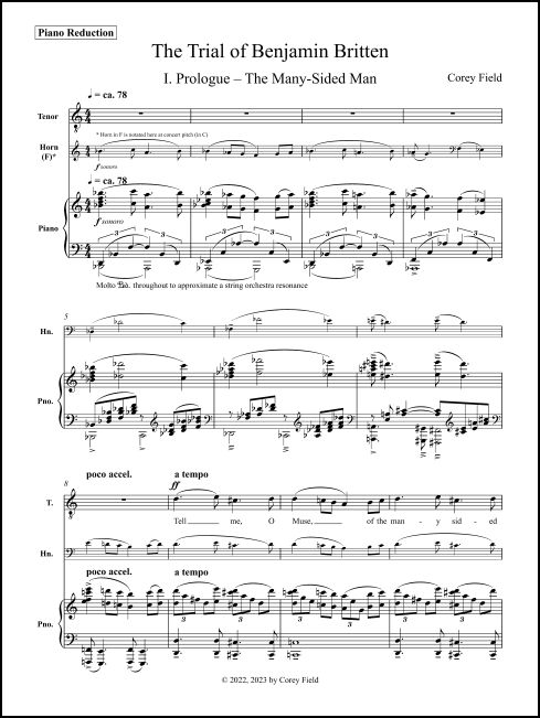 Trial of Benjamin Britten, The for Tenor, Horn & Strings (or Piano) - Click Image to Close
