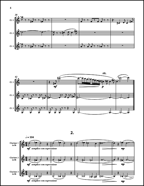 Two Studies for Three Clarinets for 3 Clarinets in Bb