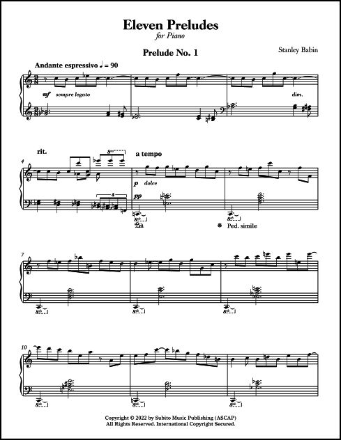 Eleven Preludes for Piano - Click Image to Close
