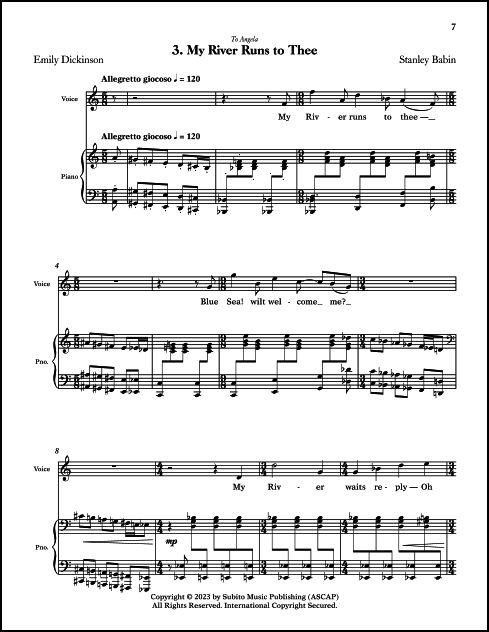 Three Dickinson Songs for Voice & Piano - Click Image to Close