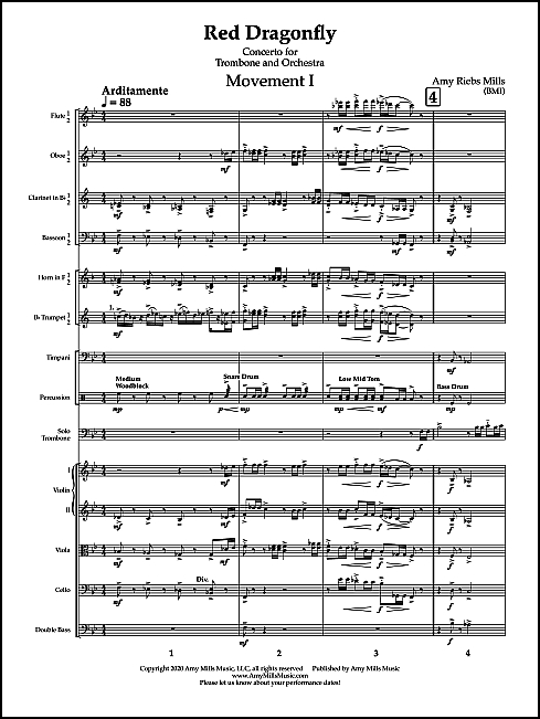 Red Dragonfly Concerto for Trombone & Orchestra - Click Image to Close