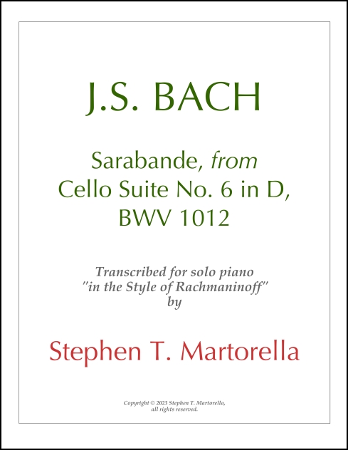 J.S. Bach: Sarabande, from Cello Suite No. 6 in D for Piano
