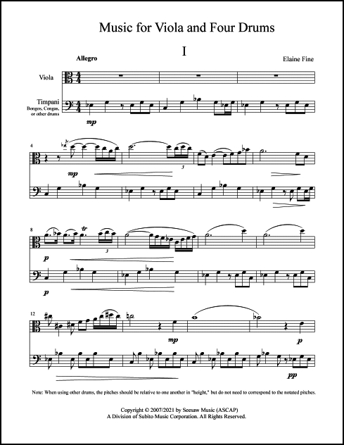 Music for Viola and Four Drums - Click Image to Close