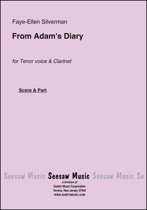 From Adam's Diary for Tenor voice & Clarinet - Click Image to Close