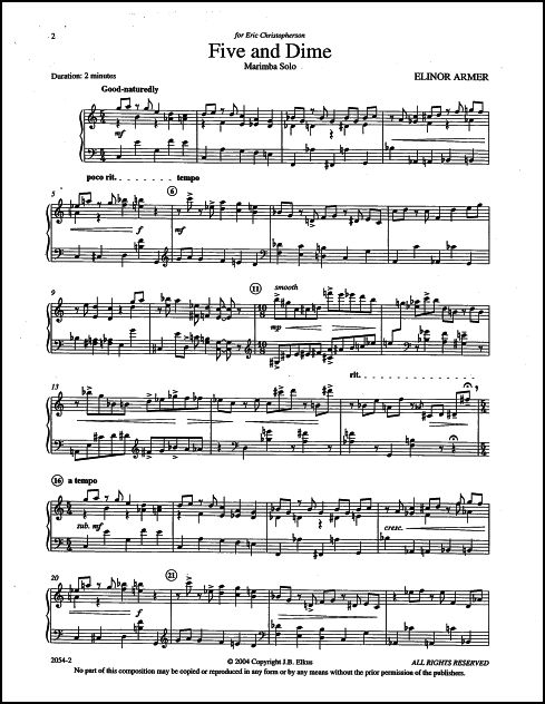 Five and Dime for solo marimba - Click Image to Close