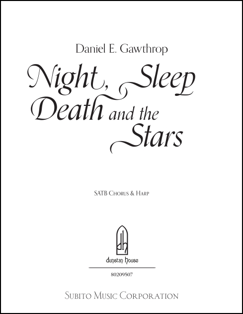 Night, Sleep, Death and the Stars for SATB & harp