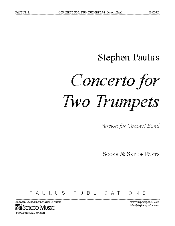 Concerto for Two Trumpets (Band Version) - Click Image to Close