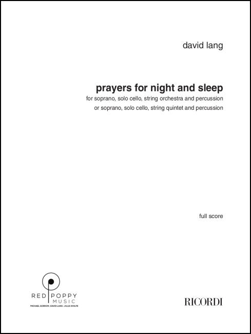 prayers for night and sleep for solo soprano, solo cello & orchestra