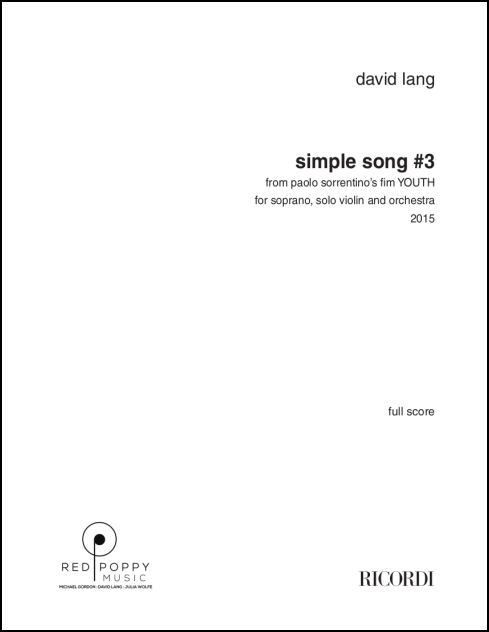 simple song #3 for soprano, solo violin & orchestra