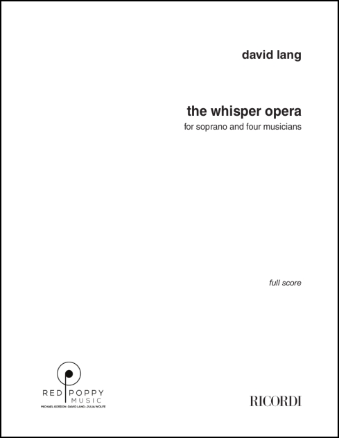 the whisper opera for soprano, flute, clarinet, percussion & cello