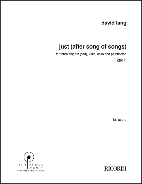 just (after song of songs) for choir, percussion, viola & violoncello - Click Image to Close