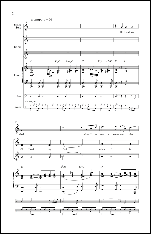 How Great Thou Art for Gospel Choir, Piano, Bass & Drums - Click Image to Close