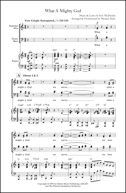 What A Mighty God arr. for SAT (opt B) choir & orchestra - Click Image to Close