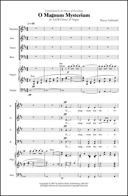 O Magnum Mysterium for SATB chorus & organ - Click Image to Close
