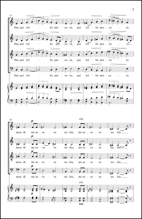 Agnus Dei for SATB chorus, a cappella